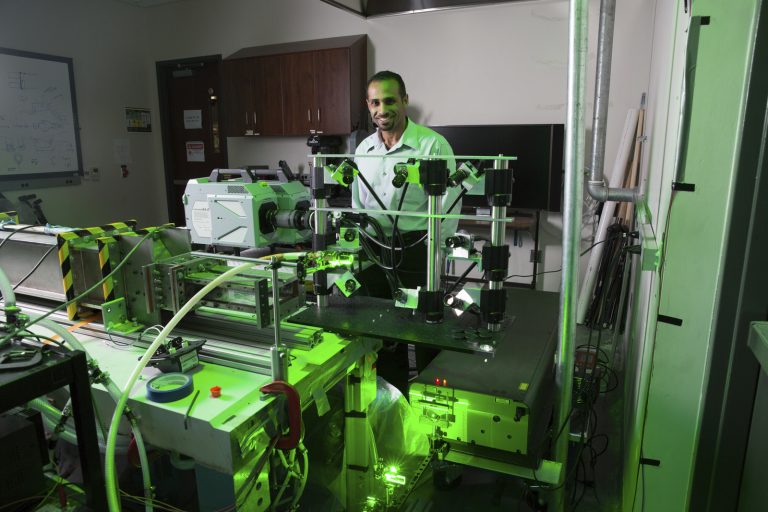 Kareem Ahmed poses in his lab